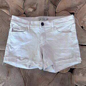 Abercrombie & Fitch White Denim Cuffed Shorts | Size 0 | Good Condition